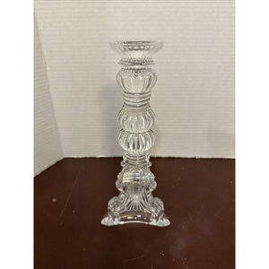 Vintage Bombay Crystal Italian Baroque Candle Holder Signed, Collectible 10”